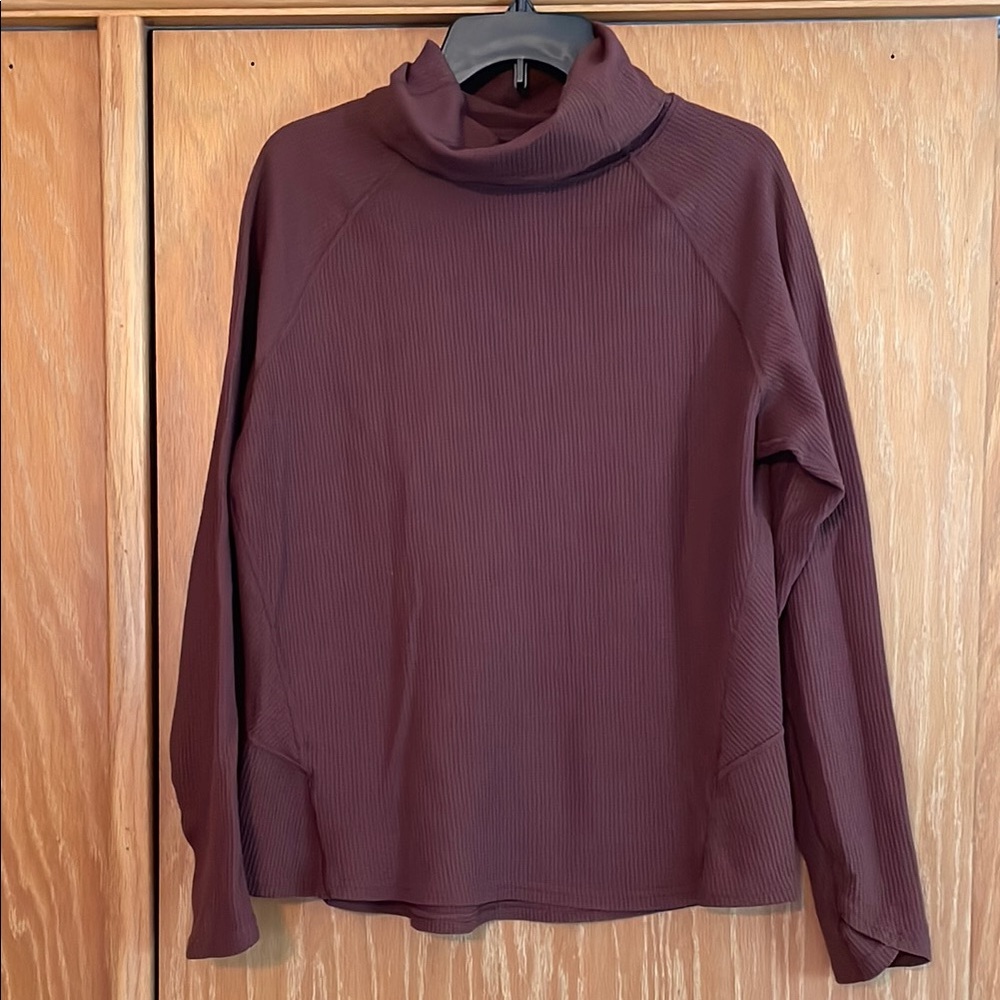 Kuhl Women's Waffle Cowl Neck Brown Top